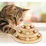 Bamboo Cat Toy Bamboo 3-Layer Track Ball Cat Toy Made of Bamboo